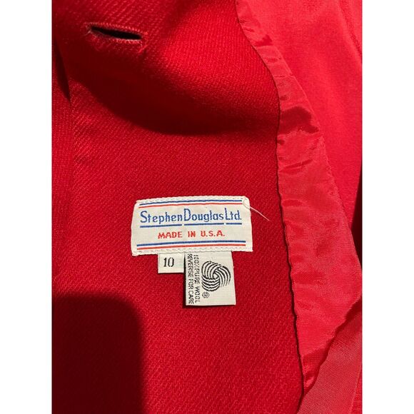 Stephen douglas LTD wool jacket VTG blazer USA made classic holiday red women 10 - Picture 6 of 8
